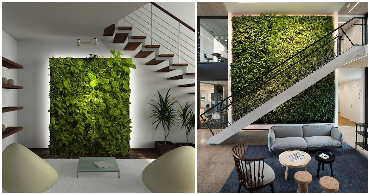 parede com grama sintetica