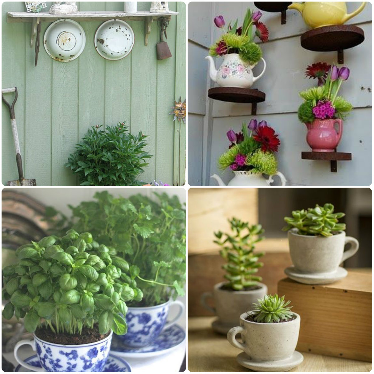 Decoraç u00e3o de jardim com itens domésticos Decoracao Xom ~ Decoraç u00e3o de jardim com itens domésticos