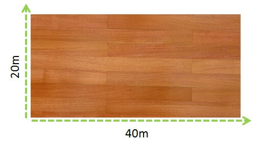 Figura mostrando a dimensão de um piso