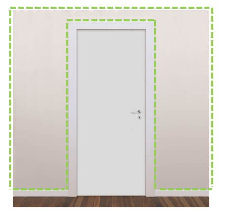 Figura ilustrando o cálculo da área de paredes com portas e janelas