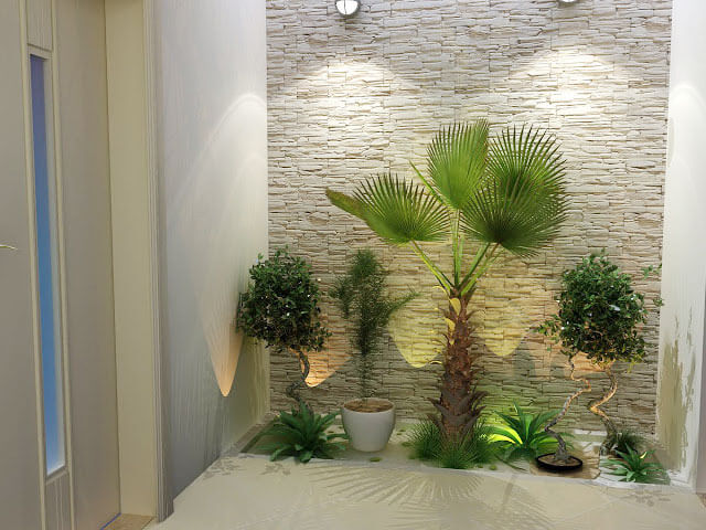 jardim interno pequeno decorado