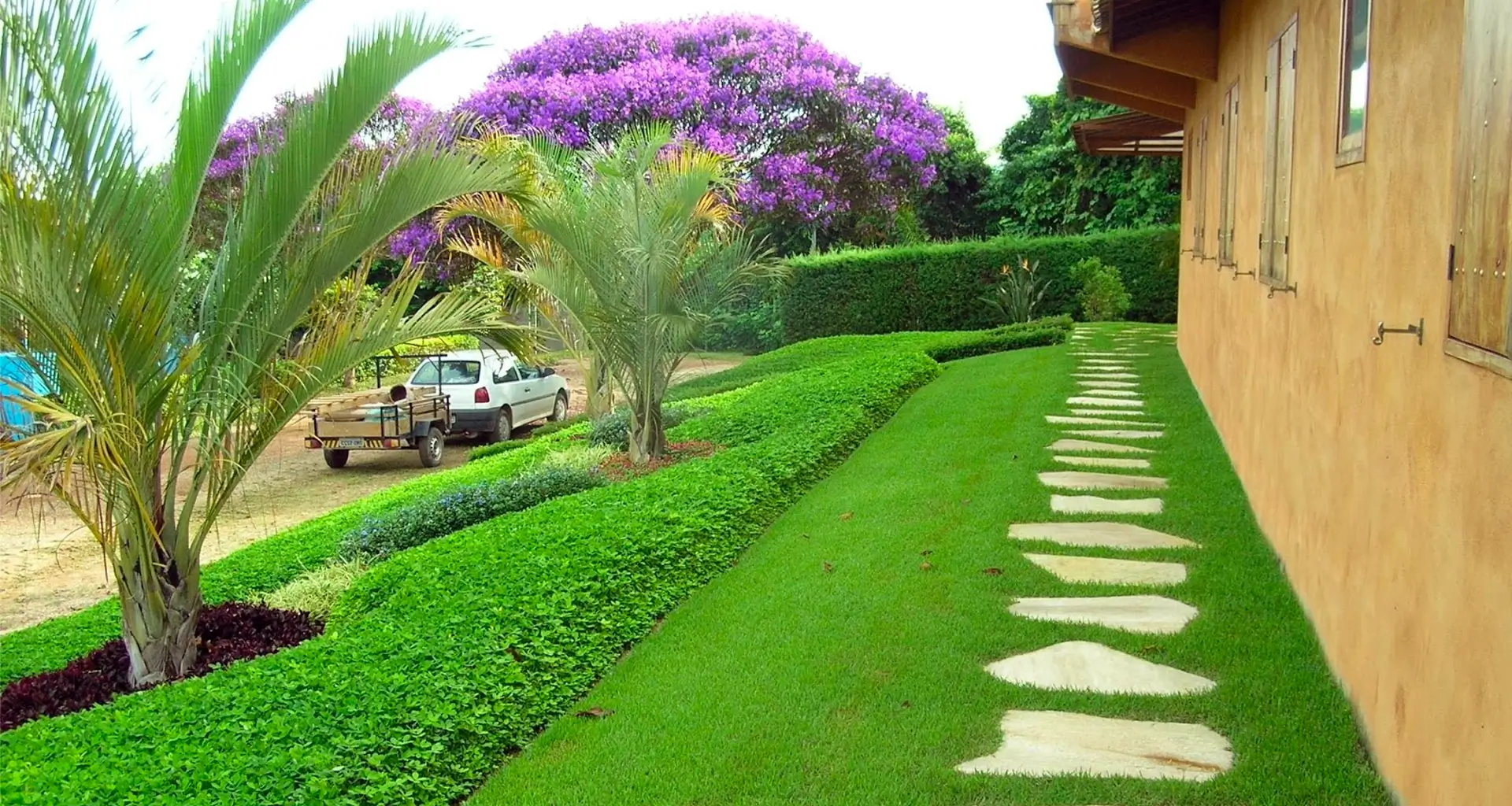 Como fazer caminho de pedras na grama playgrama